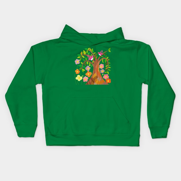 Birds and Bees and Flowers and Trees Kids Hoodie by LittleBunnySunshine